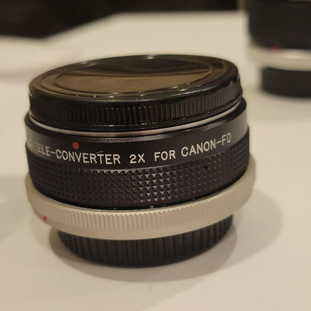 Vintage Vivitar MC 75-205mm 2X Match Teleconverter Lens Canon FD 35mm SLR Black